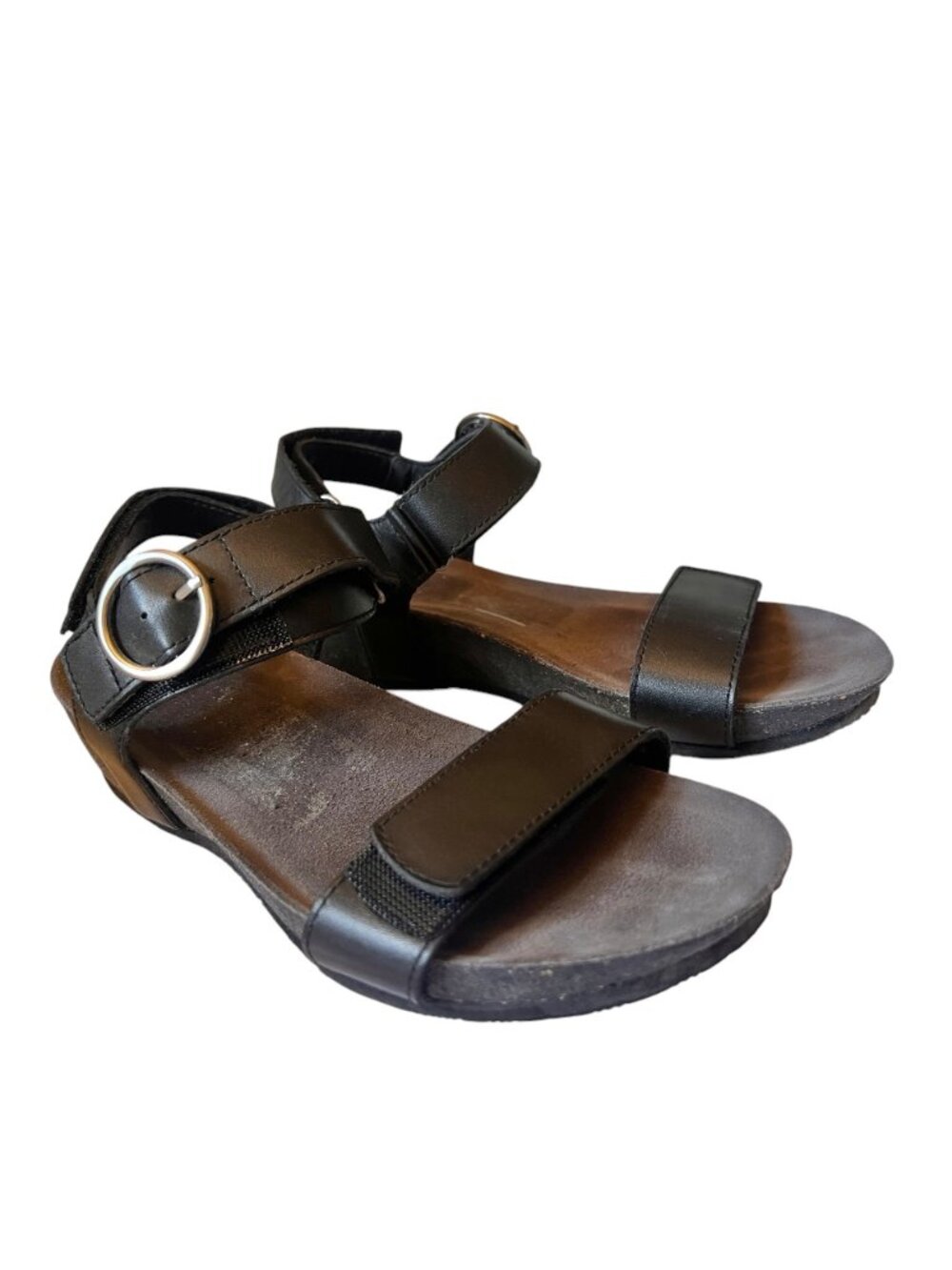 Munro Women's Sinatra Sandals Size 8.5 M Black Wedge Arch Support Cushioned - Picture 2 of 13